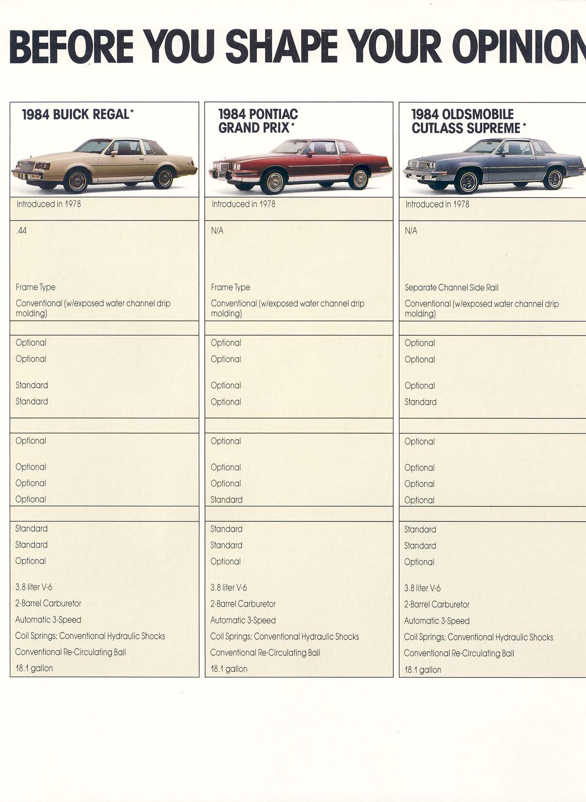 1984 Mercury Cougar Comparison Report Page 8